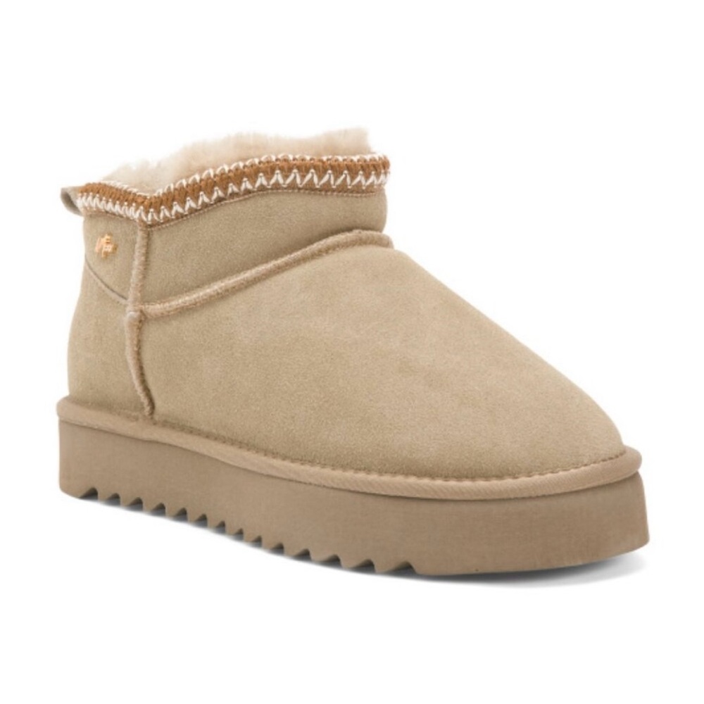 Mexx Tan suede shearling Ankle Boots Sz 38 NWT